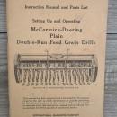 mccormick deering international harvester chicago illinois plain double run feed grain drill instruction manual parts list booklet farm ranch machinery pamphlet