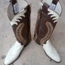 white leather cowboy boots western wear foot apparel usa made olathe kansas footwear size 9 b