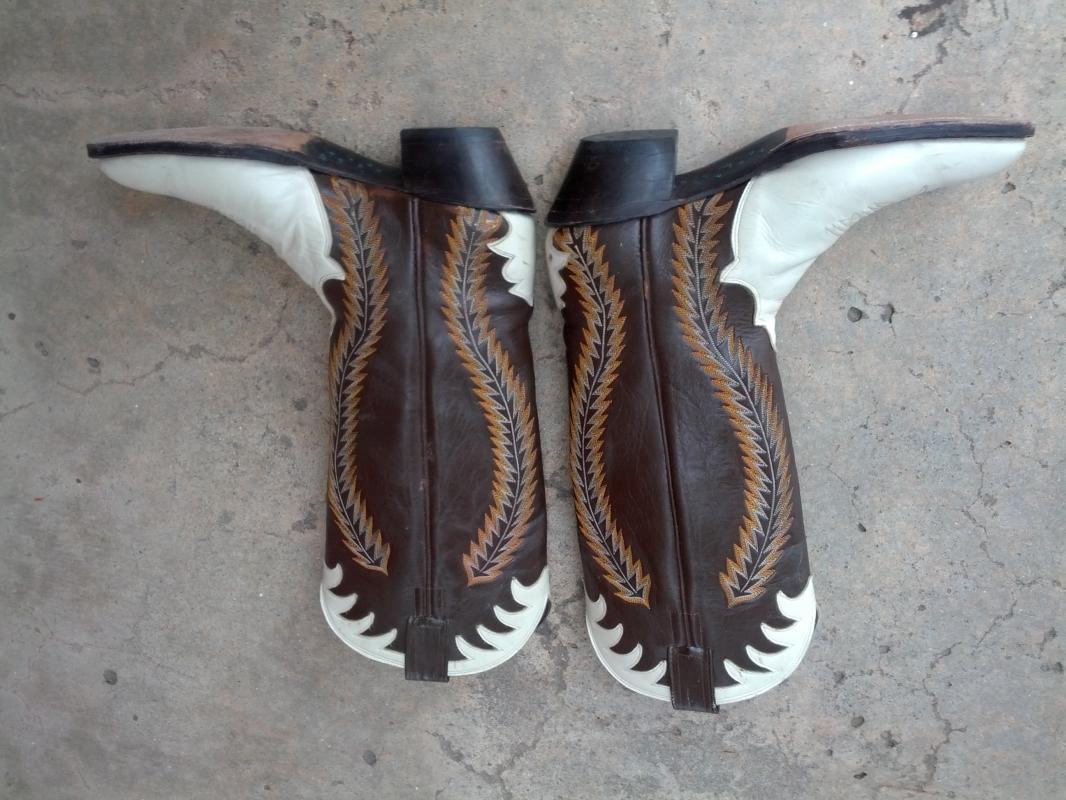 white leather cowboy boots western wear foot apparel usa made olathe kansas footwear size 9 b