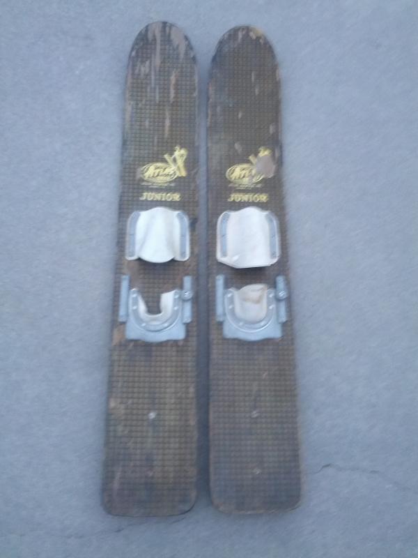 acme water skis wooden skiing boards lake cabin wall decoration retro era boating sport equipment usa made stilley plywood company conway south carolina
