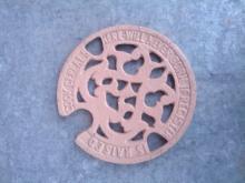 cast iron cook stove trivet decorative burner cover primitive kitchen tool food preparation utensil