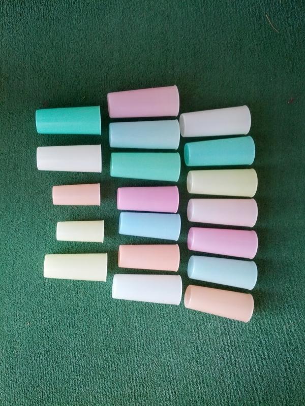 tupperware tumbler cup set pastel color tone retro plastic kitchen utensil