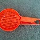 tupperware flour sifter retro orange plastic baking utensil kitchen tool