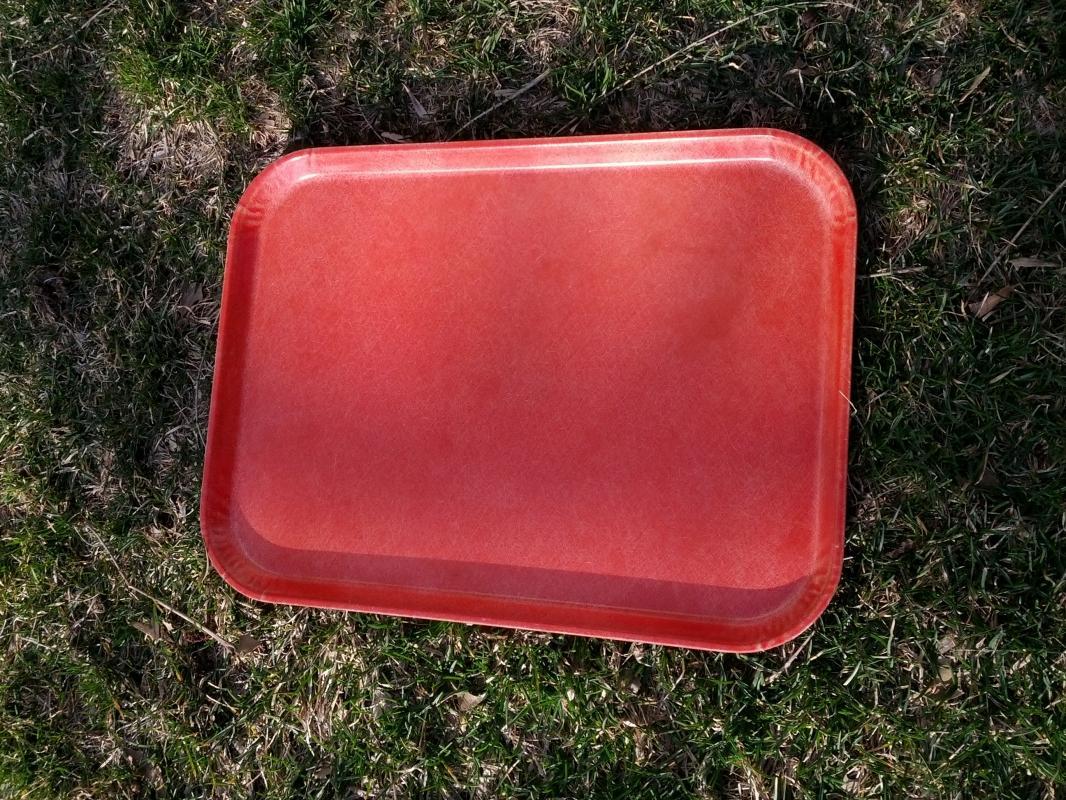 orange fiberglass lunchroom tray food beverage serving utensil retro era kitchen tool american retro era party platter