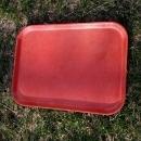 orange fiberglass lunchroom tray food beverage serving utensil retro era kitchen tool american retro era party platter