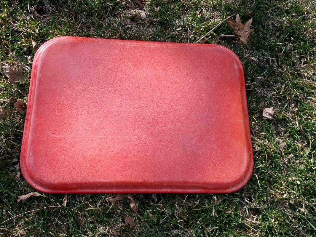 orange fiberglass lunchroom tray food beverage serving utensil retro era kitchen tool american retro era party platter