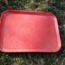 orange fiberglass lunchroom tray food beverage serving utensil retro era kitchen tool american retro era party platter