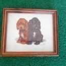 pup little puppy dog framed picture print wall decoration childs room ornament