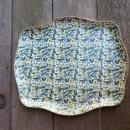 paisley pattern beverage food serving tray kitchen table utensil early american retro era table accessory party platter