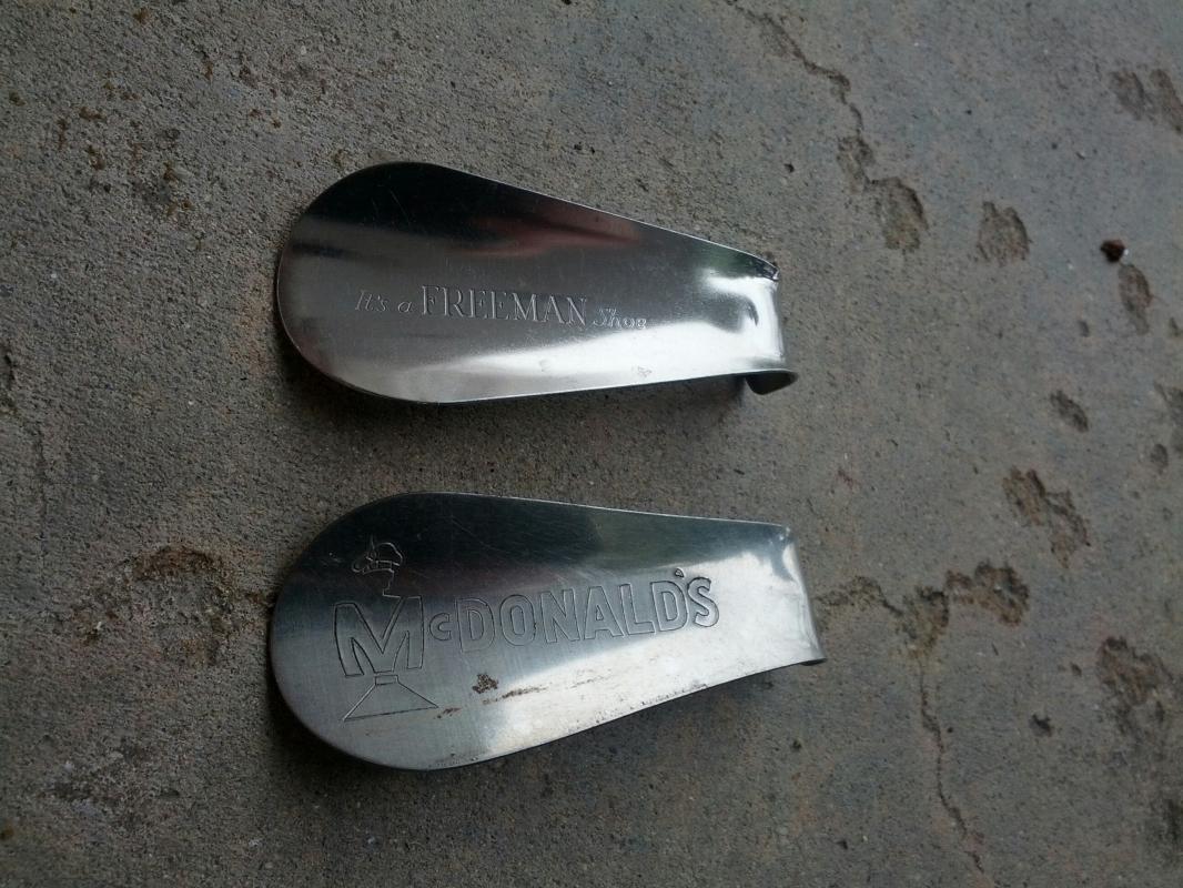 mcdonald freeman shoe horn foot wear boot apparel advertising tool
