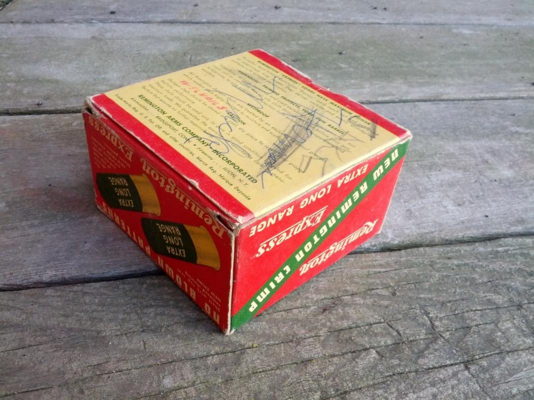remington express extra long range shotgun shell box hunting sport collectible cardboard advertising