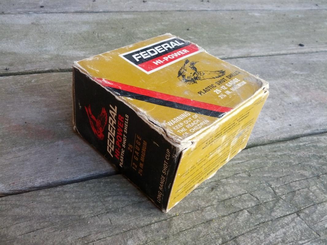 federal hi power shotgun shell box cardboard hunting collectible