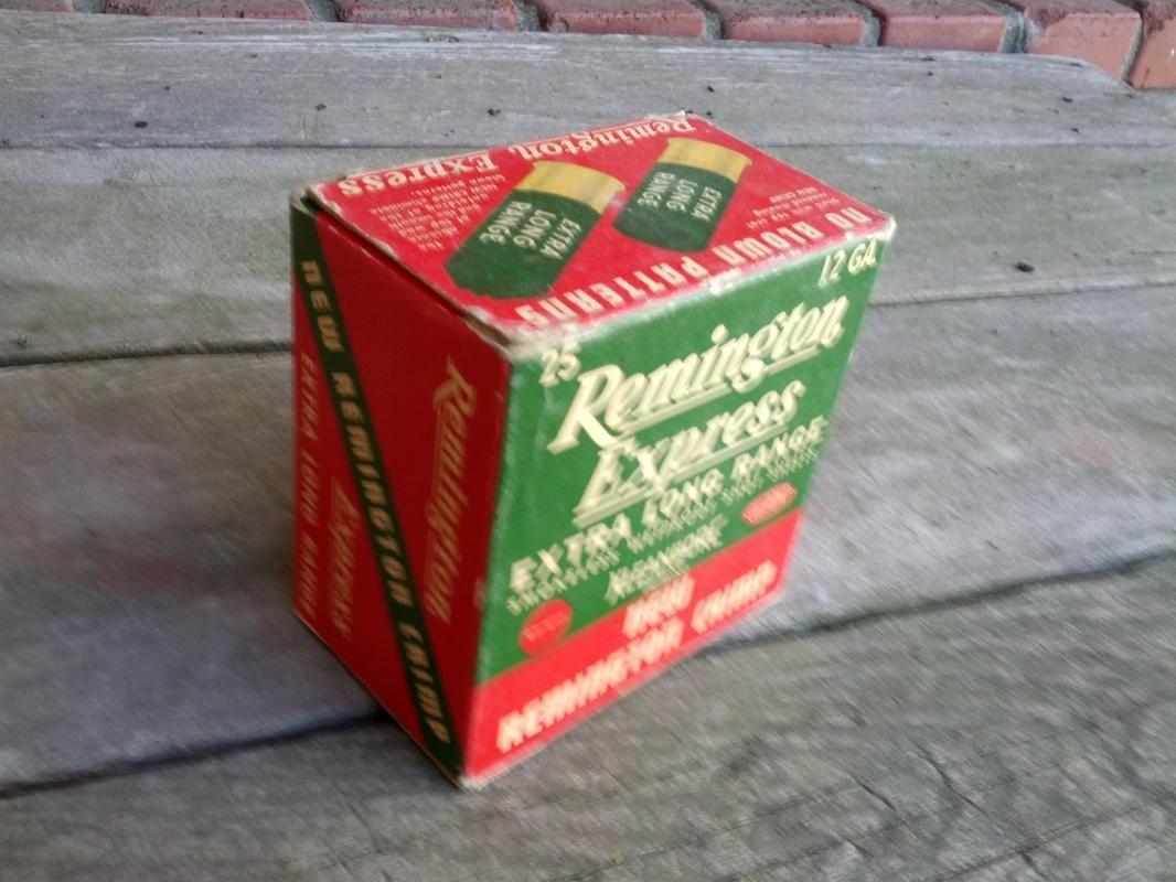 remington express extra long range shotgun shell box hunting sport collectible cardboard advertising
