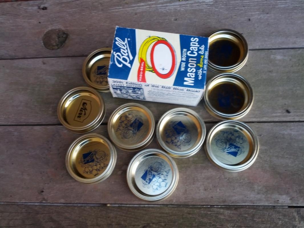 BALL KERR MASON FRUIT JAR LID 1975 ORIGINAL CARDBOARD BOX HOME CANNING SUPPLY UTENSIL