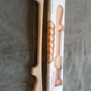 FIDDLE BOW BREAD KNIFE WOODEN KITCHEN UTENSIL VEGETABLE FRUIT CHEESE CUTTING SLICING TOOL MONTANA USA ORIGINAL CARDBOARD BOX