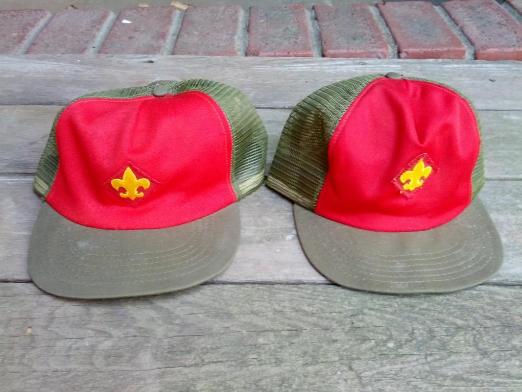 BOY SCOUT BALL CAP RED GREEN TROOP HAT RETRO ERA SCOUTING ACCESSORY CLOTHING UNIFORM APPAREL