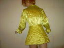 OSGOOD MADEMOISELLE SATIN NIGHT DRESS NIGHTGOWN LOUNGING PAJAMA ELECTRIC YELLOW & BLUE QUILTED