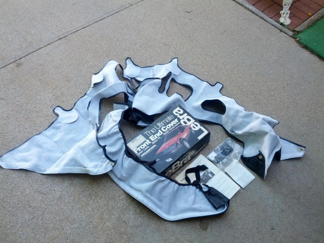 LEBRA FRONT END COVER BLACK VINYL CHEVY Z28 CAMARO CAR ACCESSORY WYNNS AUTOMOTIVE PRODUCT BOX 1980'S ERA AUTO PART