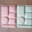 ARROWHEAD PINK GREEN MELMAC TRAY LUNCHROOM PLATTER DIVIDED SERVING PLATE