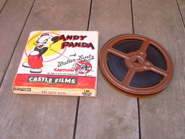 ANDY PANDA CARTOON 8 MM REEL MOVIE FILM WALTER LANTZ CASTLE FILMS DIZZY KITTY