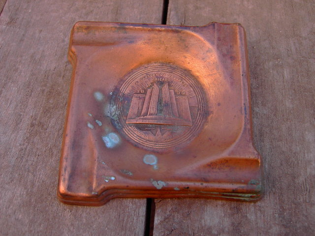 1933 CHICAGO WORLDS FAIR CHRYSLER MOTERS DODGE DE SOTO PLYMOUTH COPPER ASH TRAY