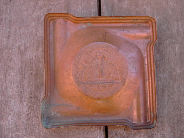 1933 CHICAGO WORLDS FAIR CHRYSLER MOTERS DODGE DE SOTO PLYMOUTH COPPER ASH TRAY