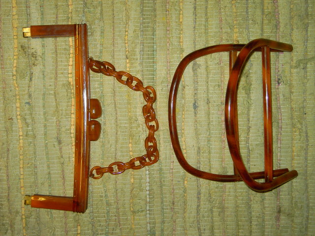 LUCITE HANDBAG PURSE FRAME HANDLE