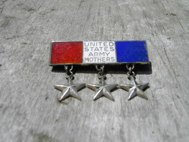 ARMY MOTHERS LAPEL PIN UNITED STATES MILITARY STERLING SILVER RED WHITE BLUE 1937