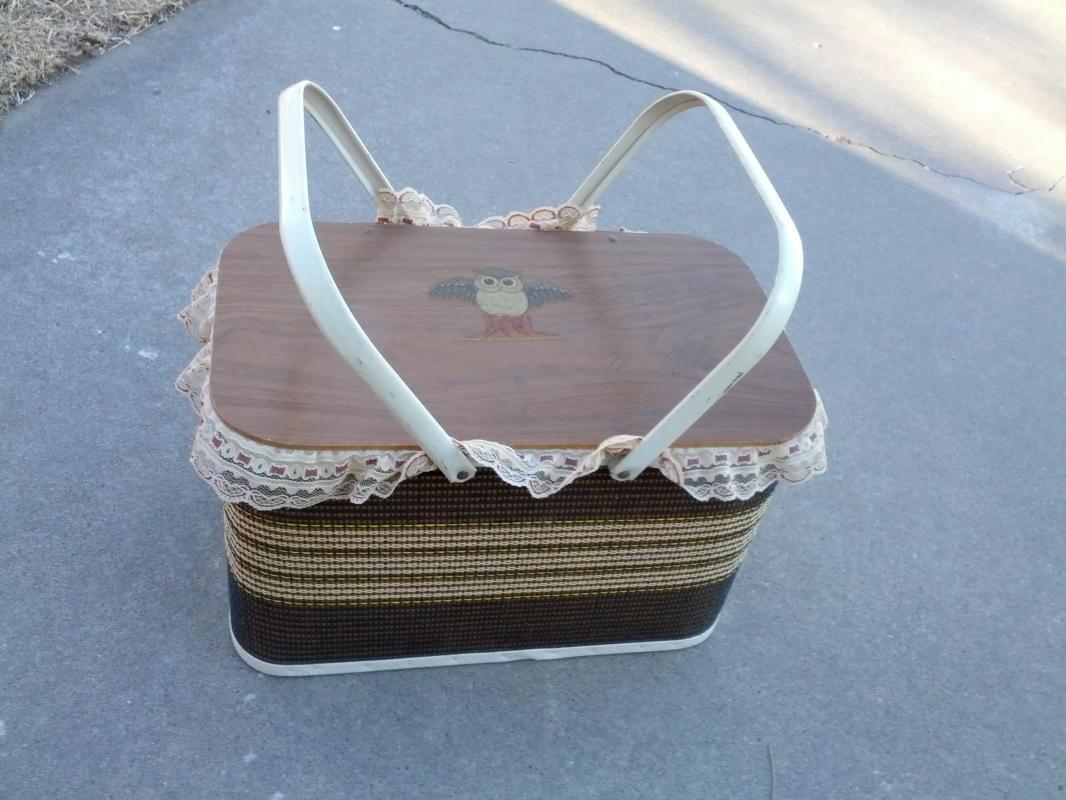 REDMON USA AMERICAN MADE PICNIC BASKET FOOD TOTE 1950'S LUNCH CARRIER BOX