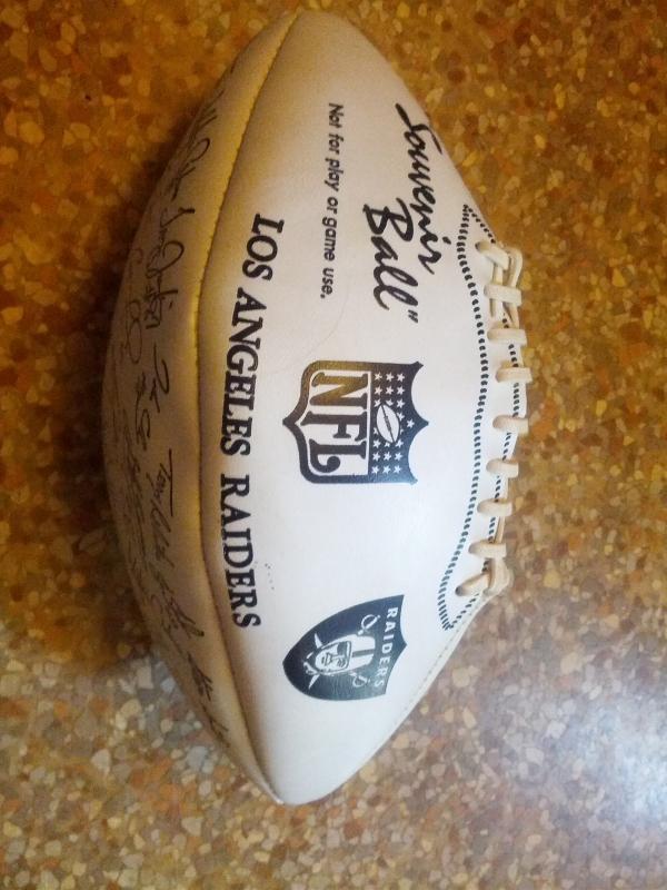 LOS ANGELES RAIDERS STAMPED AUTOGRAPH FOOTBALL NFL COLLECTIBLE BALL