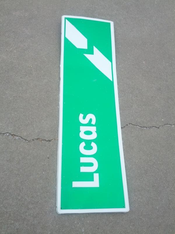 lucas sign engine shop repair garage wall decoration aluminum metal advertising piece