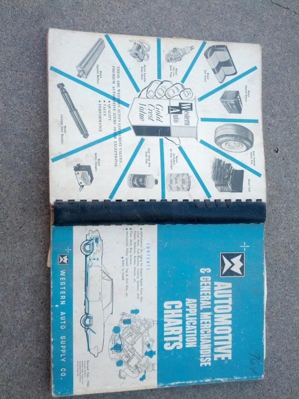 westrrn auto supply automotive catalog general merchandise application chart book 1964 car part booklet