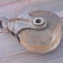 iron maple wood rope pulley barn tool farm ranch shed fixture rustic wall decoration
