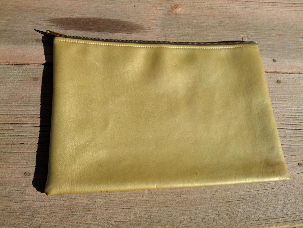 1966 mr momentum vinyl bag paper file storage sack amaco jack nadel los angeles california tag scovill brass zipper