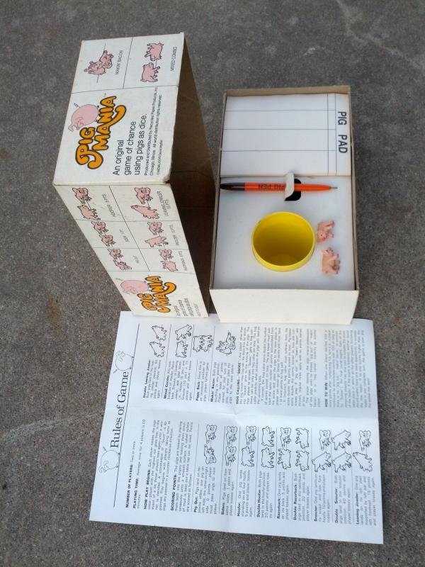 pig mania game retro era family pastime recycled paper products chicago illinois