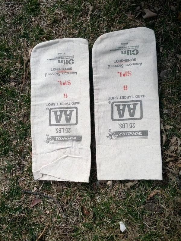 winchester olin american standard super shot lead pellet cotton bag sales sack shotgun shell reloading collectible