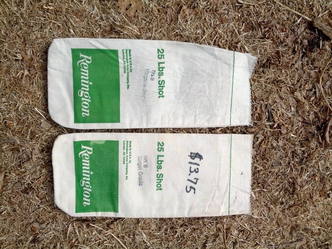 remington arms company jade green tone cotton sack lead shot pellet storage bag shotgun ammo reloading collectible