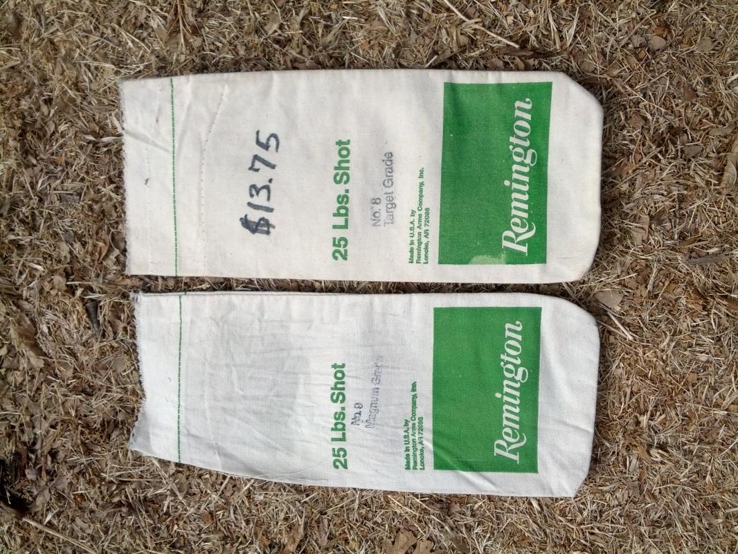remington arms company jade green tone cotton sack lead shot pellet storage bag shotgun ammo reloading collectible
