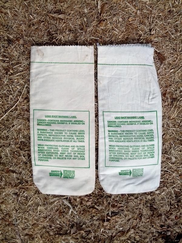 remington arms company jade green tone cotton sack lead shot pellet storage bag shotgun ammo reloading collectible