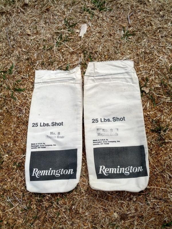 remington arms company black emblem lead shot sack pellet storage bag shotgun ammo reloading collectible