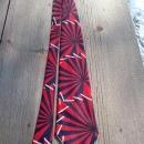 red blue white pinwheel pattern necktie retro fashion accessory 1960's polyester