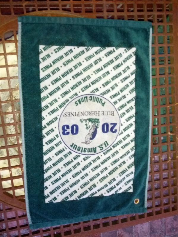 blue heron pines united states amateur 2003 public links golf bag towel golfing collectible