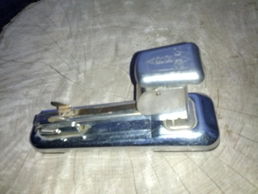 chrome plated steel stapler office desk tool staple dispenser arrow fastener company brooklyn new york desktop gadget