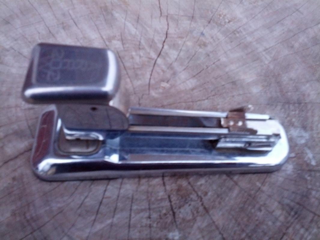 chrome plated steel stapler office desk tool staple dispenser arrow fastener company brooklyn new york desktop gadget