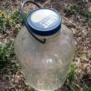 linit starch household glass jar steel wire bail handle blue white advertising lid 1960's era home product