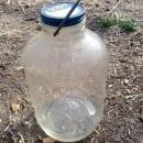 linit starch household glass jar steel wire bail handle blue white advertising lid 1960's era home product
