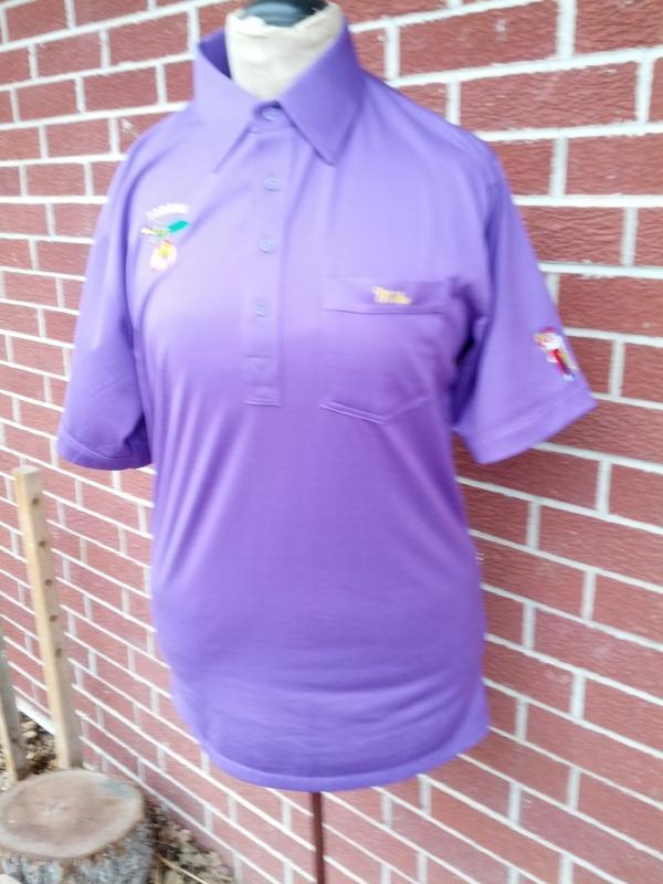 tehama shriner purple shirt short sleeve garment organization apparel boardwalk brand taiwan tag mark