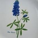 blue bonnet white granite ware serving plate spring time floral flower table decoration kitchen utensil