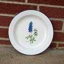 blue bonnet white granite ware serving plate spring time floral flower table decoration kitchen utensil