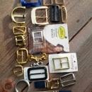 brass tone belt buckle lobster style clasp hook retro era clothing pack handbag purse accessory